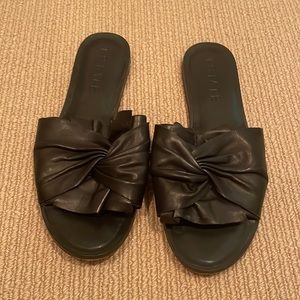 1STATE black leather slides